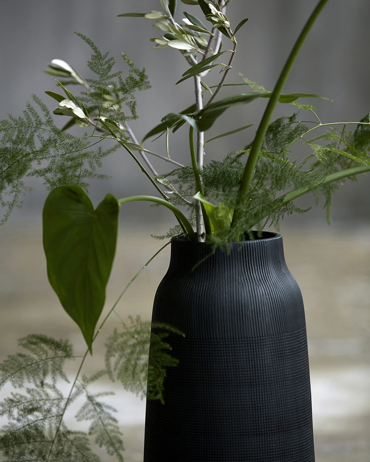 Black Groove Vase 35cm