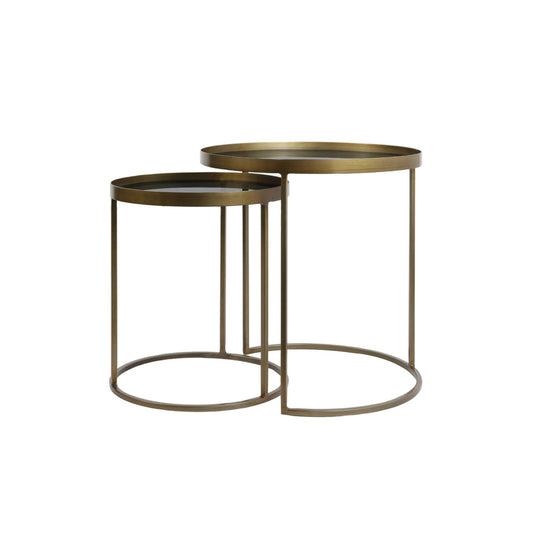 Side table S/2 Bronze smoked glass
