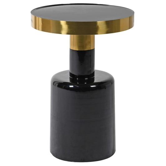 Black and Gold Round Side Table