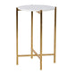 Faux Marble Top Gold Side Table