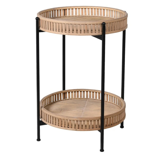 2 Tier Bamboo Side Table