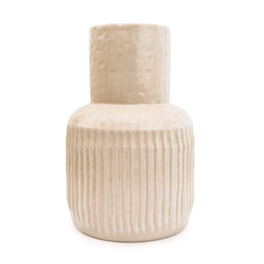 Cream Ridged Vase 30CM
