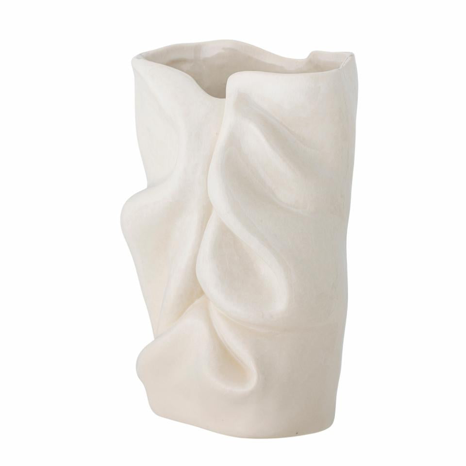 White Stoneware Vase 21.5cm