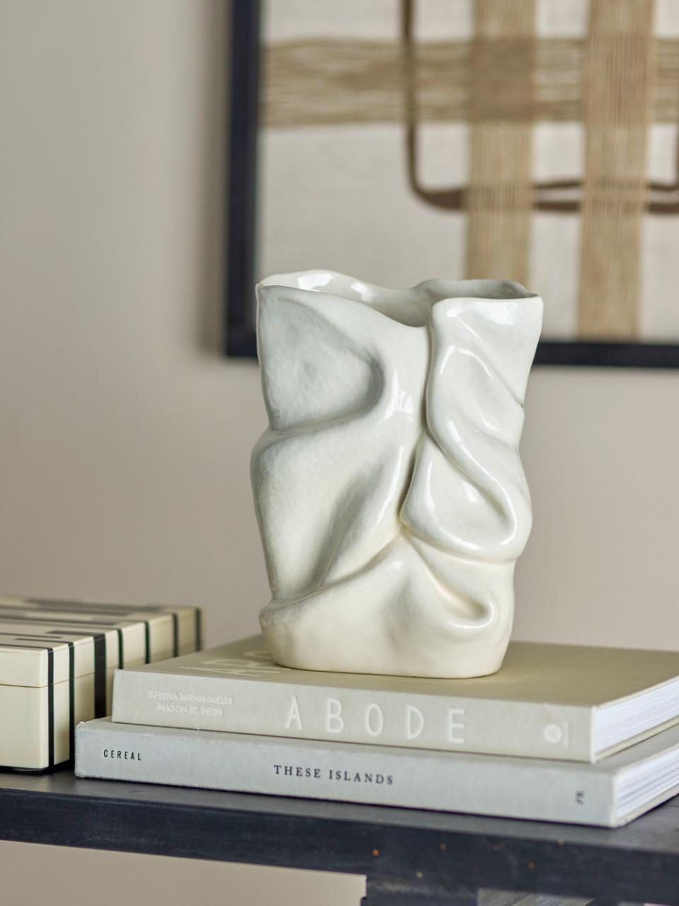 White Stoneware Vase 21.5cm
