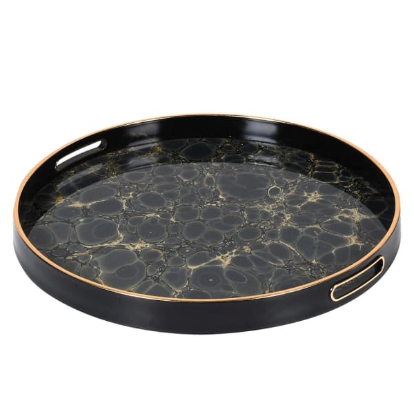 Black & Grey Mottled Effect Tray