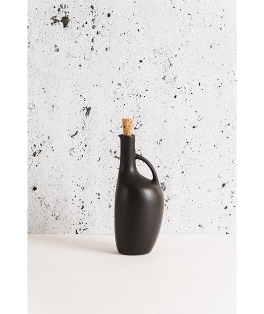Black Stoneware Olive Oil Bottle 20cm