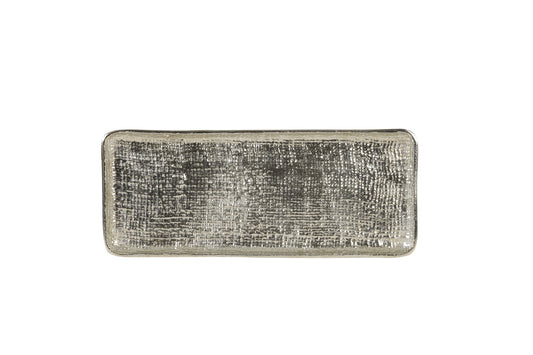 Silver Nickel Pattern Rectangle Tray