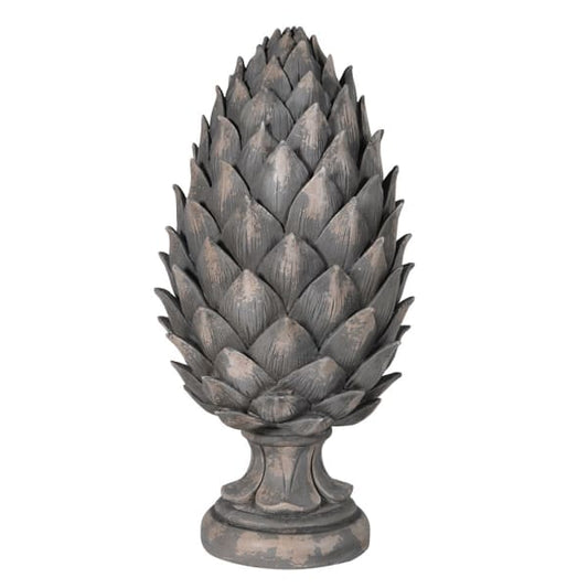 Tall Grey Pinecone Ornament
