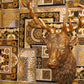 Large Antique Gold Stag Head