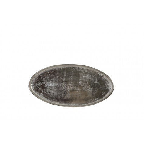 Raw Nickel Oval Tray Medium / Large