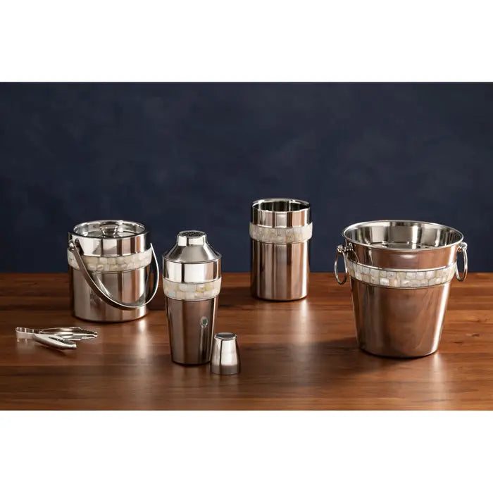 Mother Of Pearl Design Ice Bucket Grey Goose Living