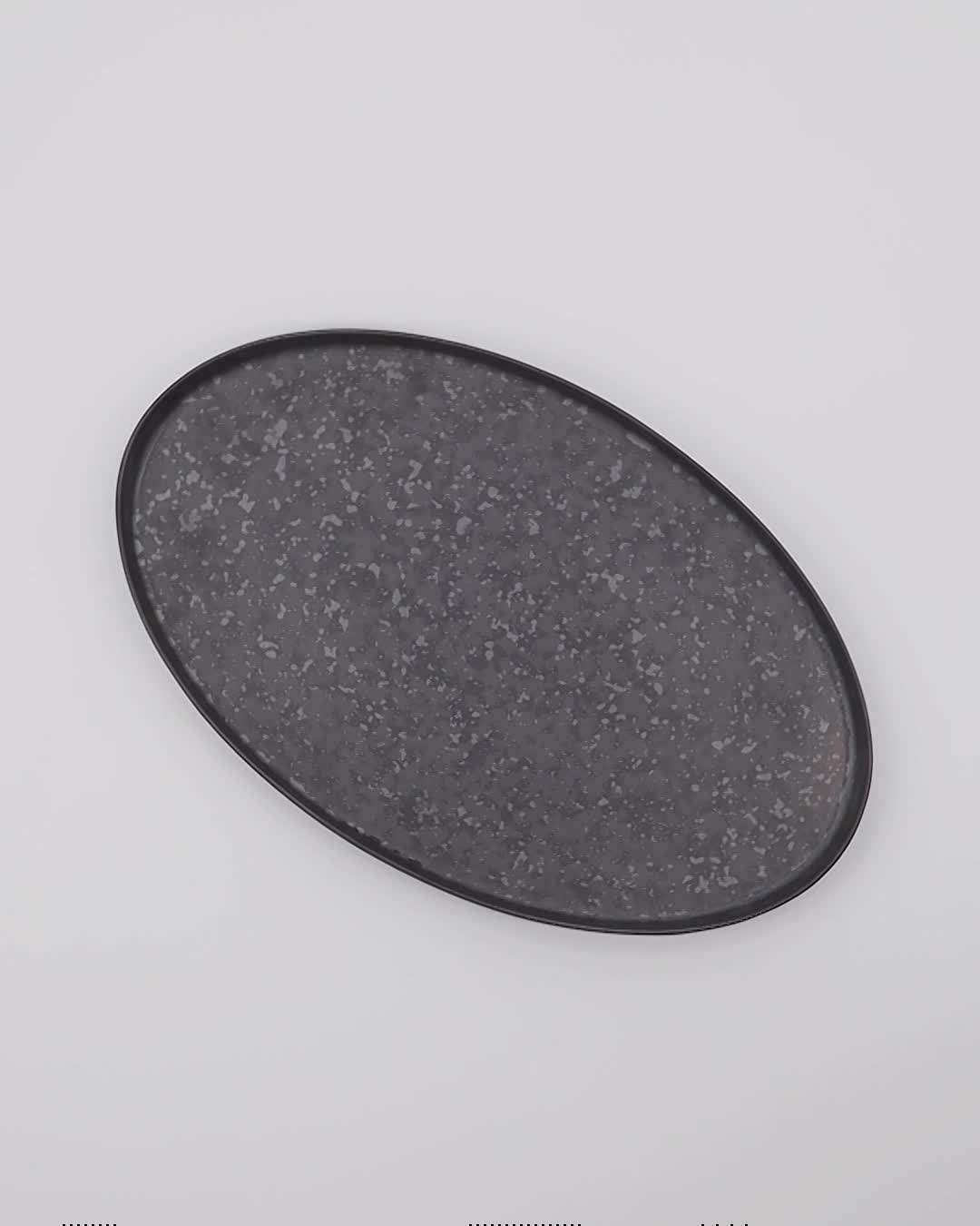 Black/Grey Porcel Serving Platter 31cm