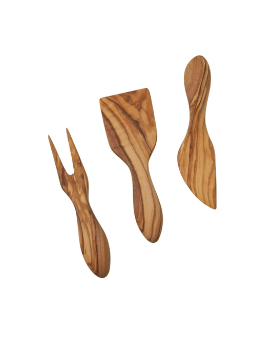 Olive Wood Cheese Set