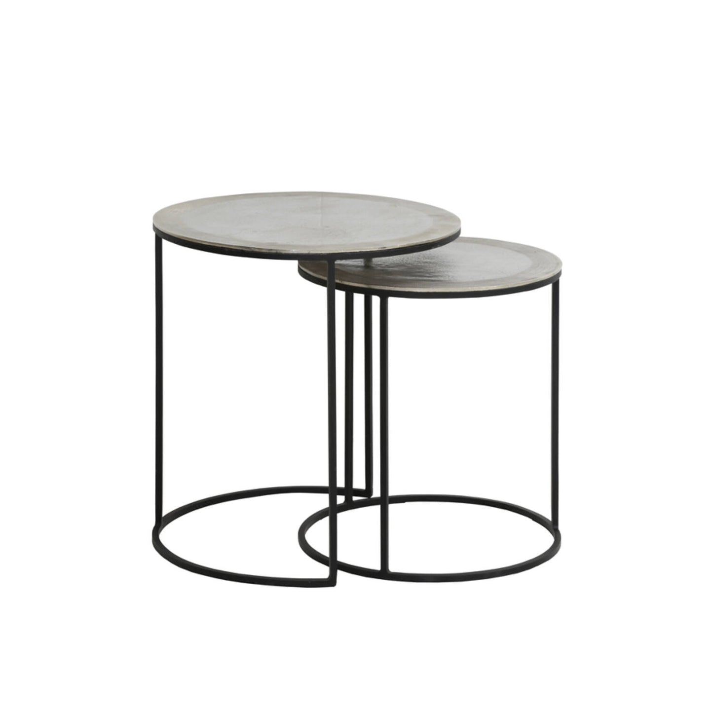 Raw Nickle Side Table S/2