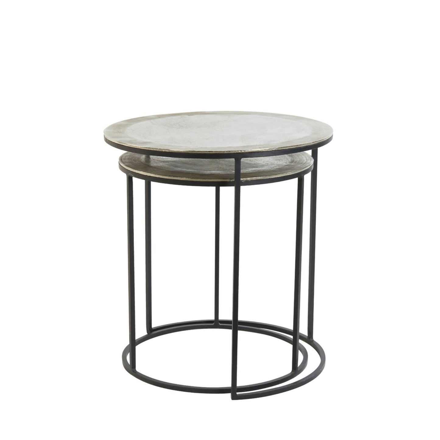 Raw Nickle Side Table S/2