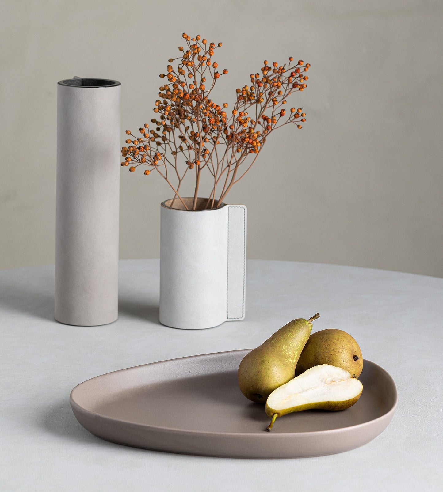 Stoneware Curve Platter Warm Grey 35cm