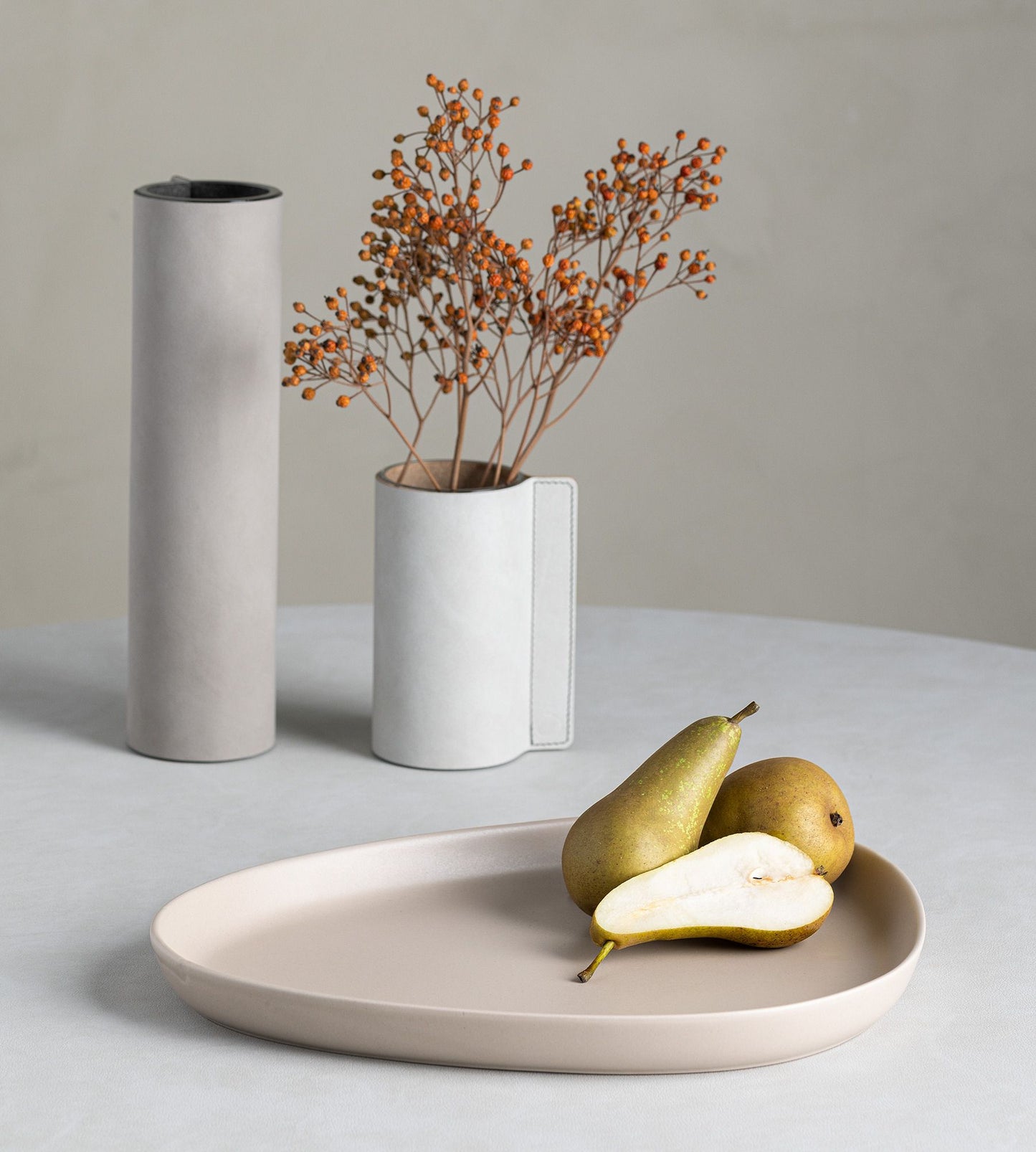 Stoneware Curve Platter Warm Grey 35cm