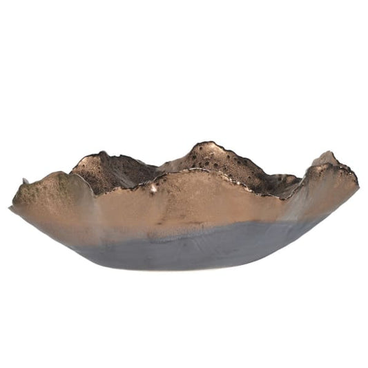 Large Wave Edge Copper Bowl