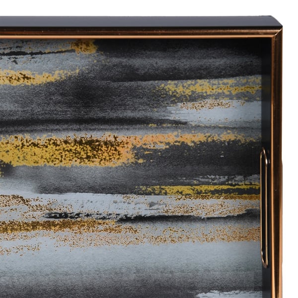 Abstract Gold & Black Tray