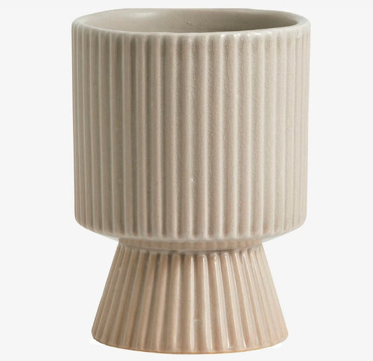 Ribbed Sand Plant Pot 14cm