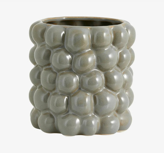 Grey Bobble Plant Pot 15.5cm