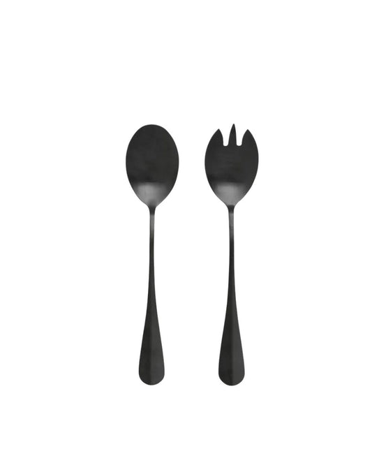 Black Salad Servers 25cm