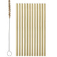 Gold Stainless Steel Straws 12Pk