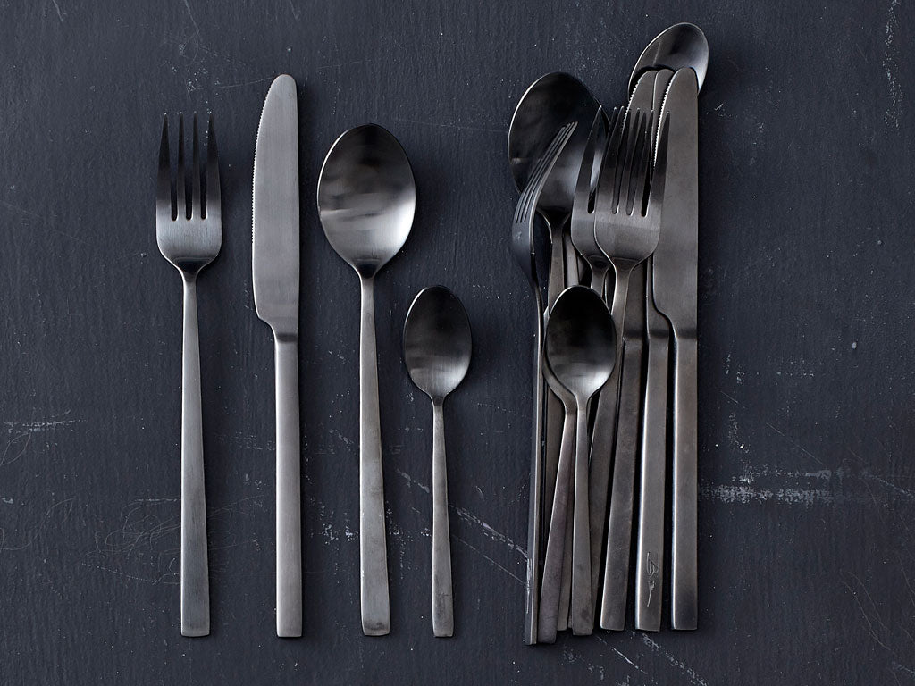Matte Black cutlery Set 4x4pc Grey Goose Living