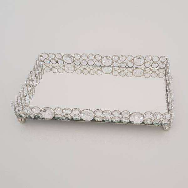 Rectangular Jewelled Tray Grey Goose Living