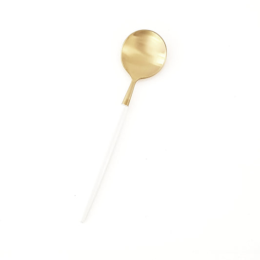 White & Gold Teaspoon - Single