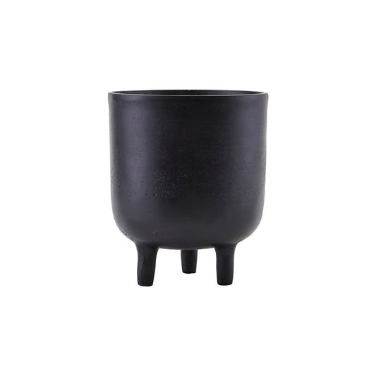 Black Plant Pot with Legs 15cm