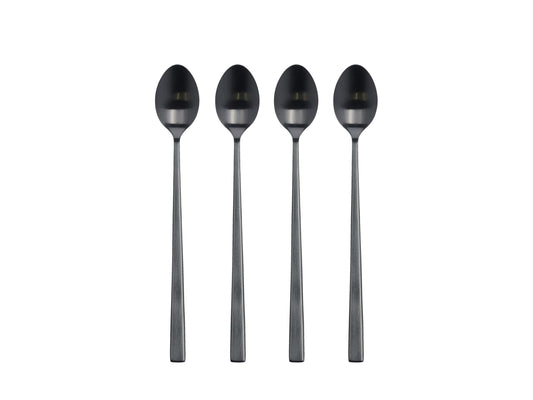 Matte Black Latte Spoons 4 x 4pc