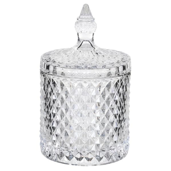 Medium Cut Glass Jar with Lid