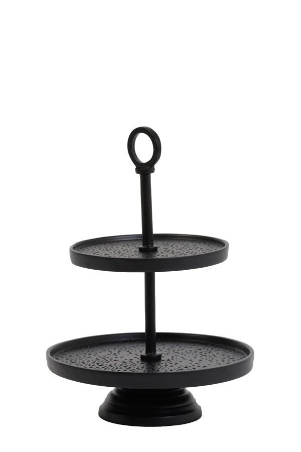 Matt Black 2 Tier Cake Stand