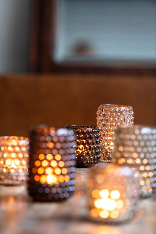 Taupe Glass Tealight Holder