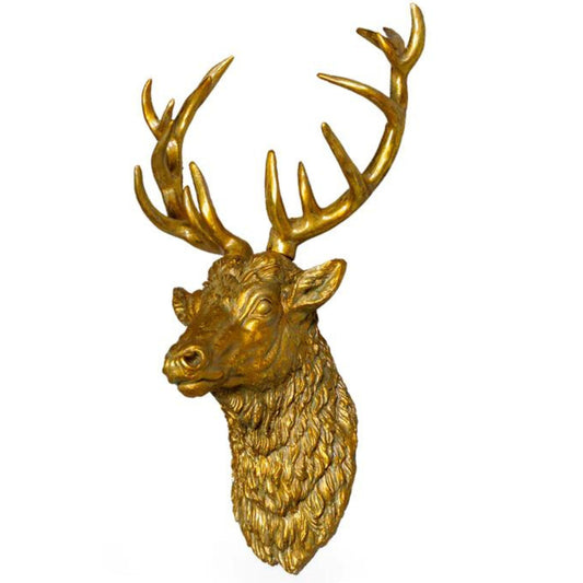 Large Antique Gold Stag Head