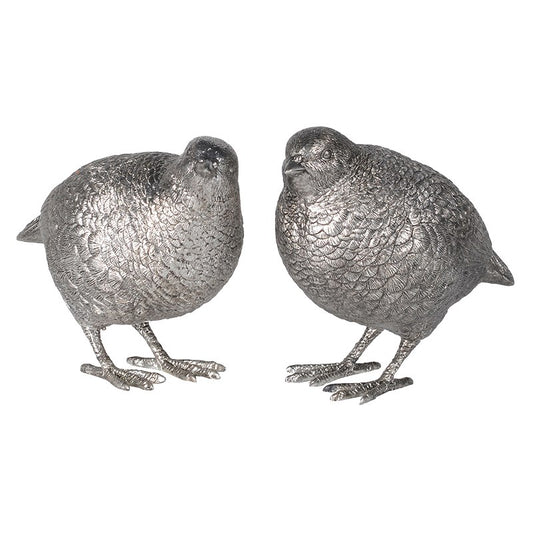 Silver Quail Ornament