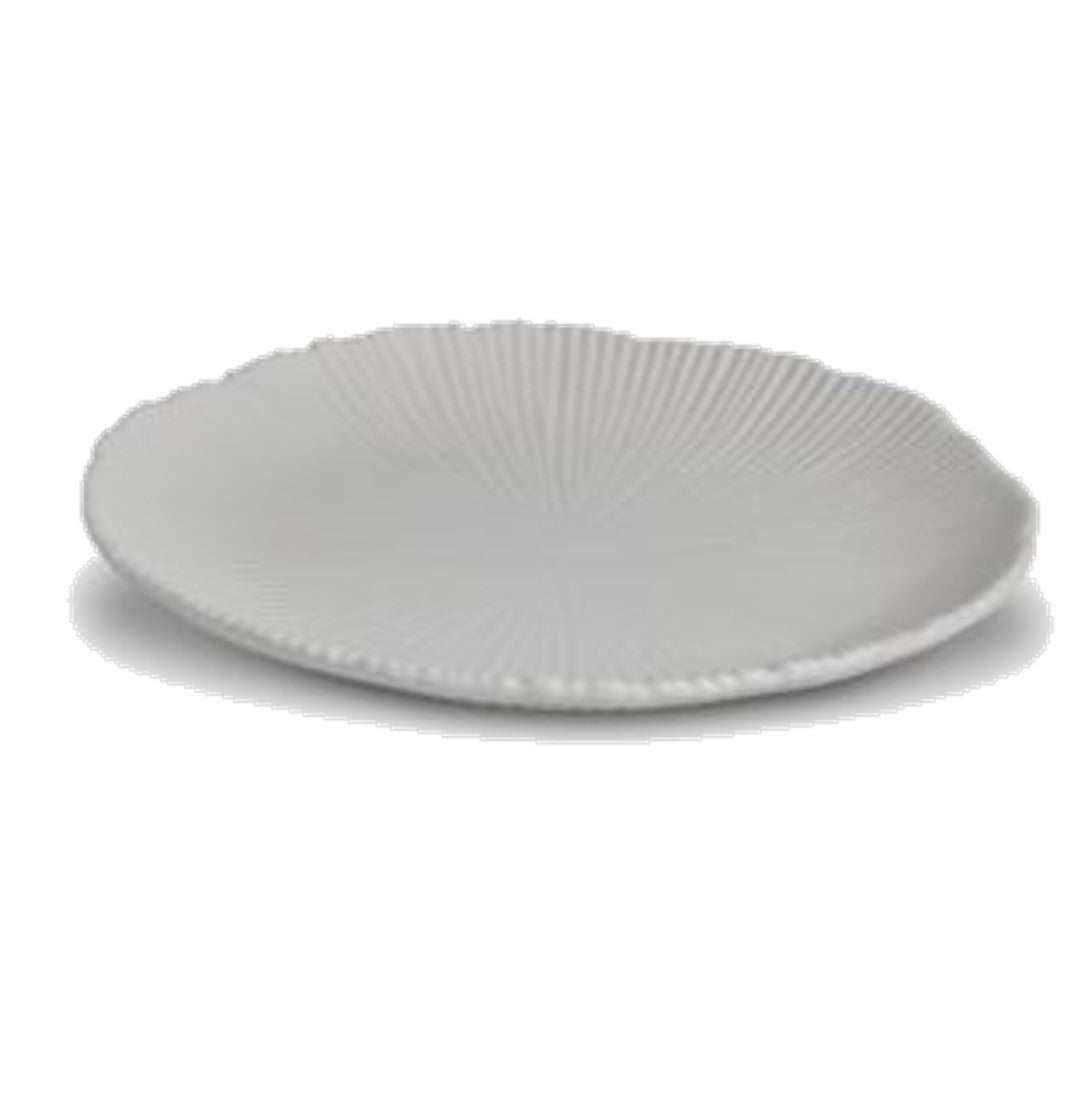 White Ceramic Textured Serving Plate Grey Goose Living
