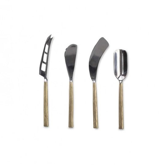 Brushed Gold Cheese Knife S/4 14cm
