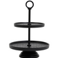 Matt Black 2 Tier Cake Stand