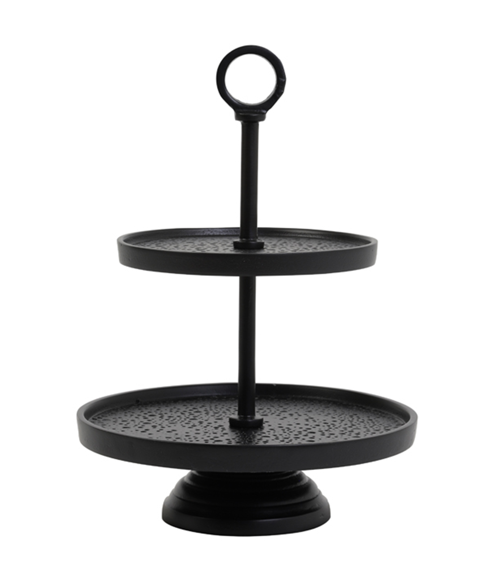 Matt Black 2 Tier Cake Stand