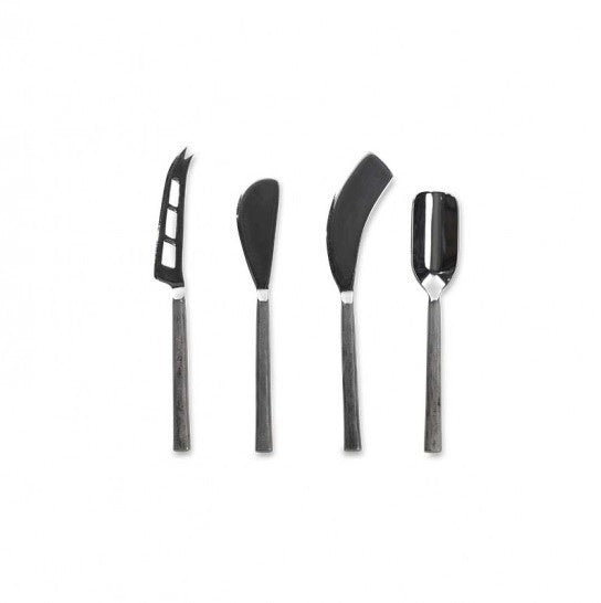 Brushed Silver Cheese Knife S/4 14cm